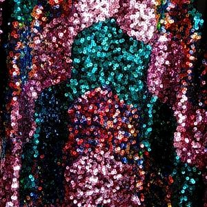 Fashion Nova Women/ Ladies  Sequin & Black Mesh, Multicolor Dress